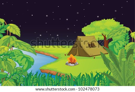 Illustration of a camping site - EPS VECTOR format also available in my portfolio.