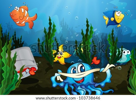 Illustration of an underwater scene Illustration of an underwater scene