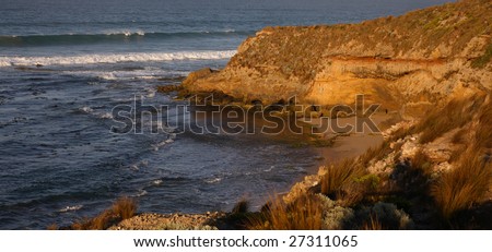 rugged coastal view of rising tide