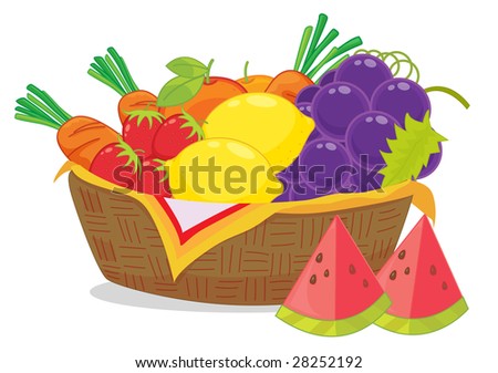 An Illustration Of A Fruit Basket - 28252192 : Shutterstock