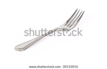 isolated eating utensils on white
