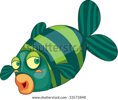cartoon fish. of a cartoon fish on white