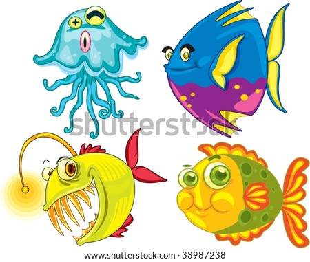 Colourful Cartoon Fish