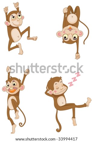 pictures of monkeys cartoon. a cartoon monkeys on white