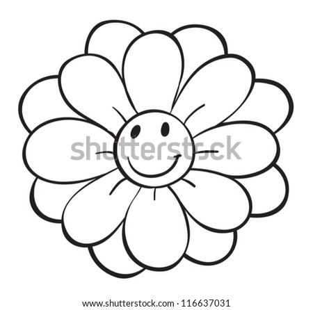 Illustration Of A Flower Sketch On A White Background - 116637031