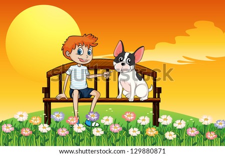 Illustration of a man pointing at the dog