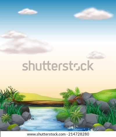 Illustration of a river scene