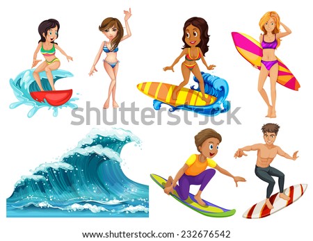 People surfing at the beach