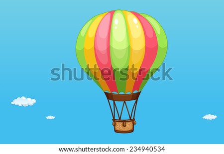 A colorful hot air balloon