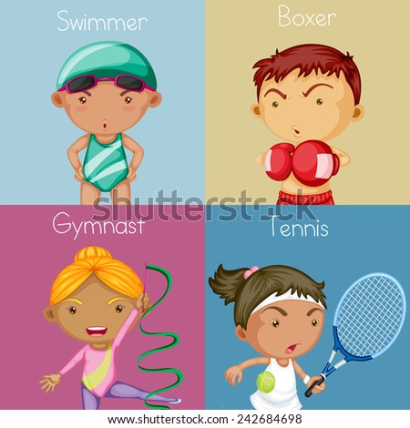 Illustration of different kind of sports