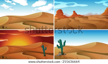 four scenes of deserts