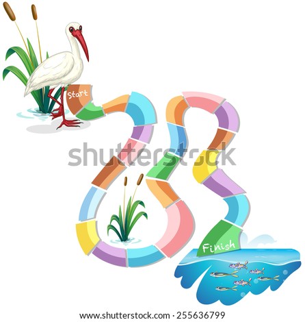 boardgame with a crane and fish