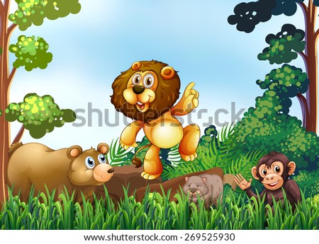 Happy animals living in the jungle