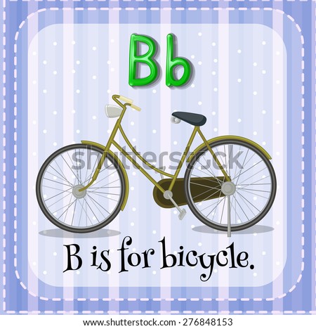 Flashcard Alphabet B Is For Bicycle Stock Vector Illustration 276848153 ...