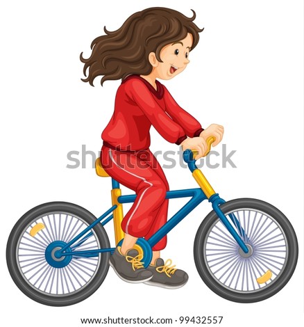 A Girl Cycling