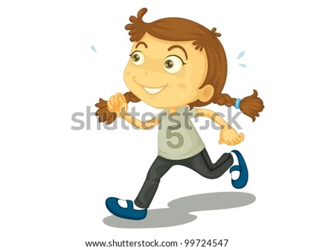 Illustration Of A Child Running - 99724547 : Shutterstock