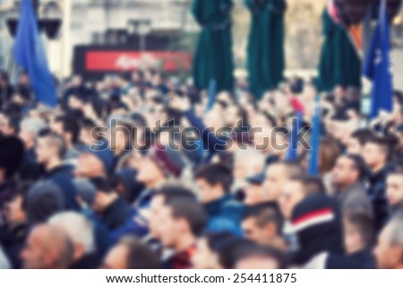 Blurred crowd of people. Blur background