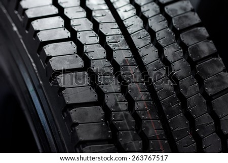 Close up of a brand new tire.