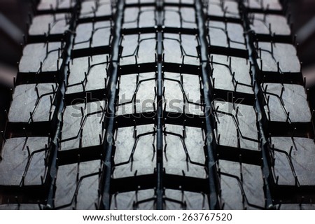 Close up of a brand new tire.