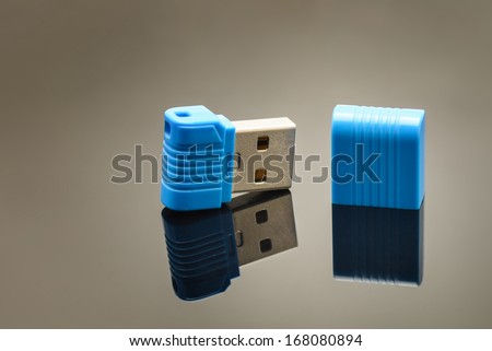 USB Memory Stick isolated on black background