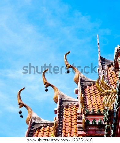 roof tiles of classic Buddhist in Thailand