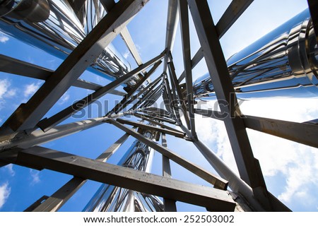 Steel construction view from below.