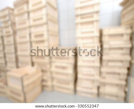 Abstract blur image closeup boxes in storehouse.
