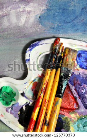 Painting equipment, art palette and oil painting