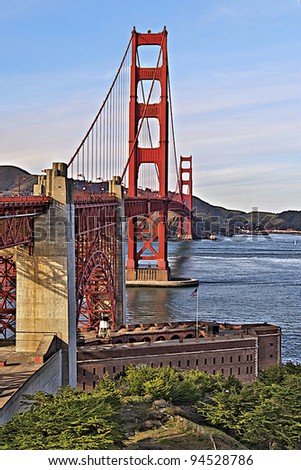 Golden Gate from above Fort Point