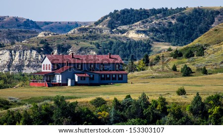 Historic home built by the Marquis de Mores in 1883 as a hunting lodge and summer home for his family and guests. In Medora, North Dakota.