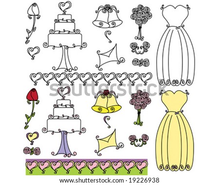 stock vector Wedding art for invitations and announcements