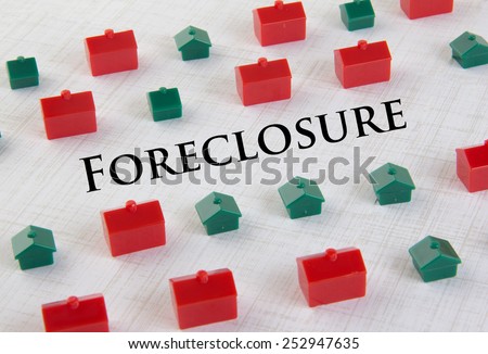 Housing market collapse and foreclosure concept