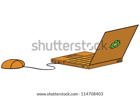 Cartoon Laptop Stock Vector Illustration 114708403 : Shutterstock