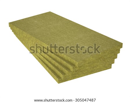 A stack of stone wool insulation