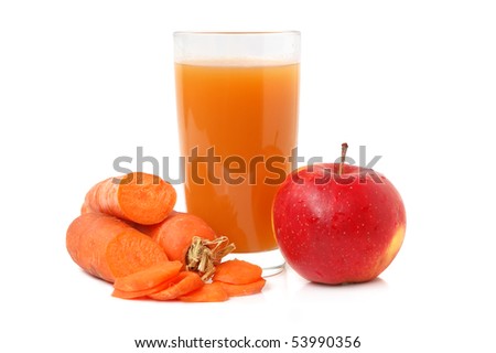 and carrot juice in glass