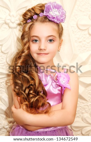 Fashion victim little princess girl portrait