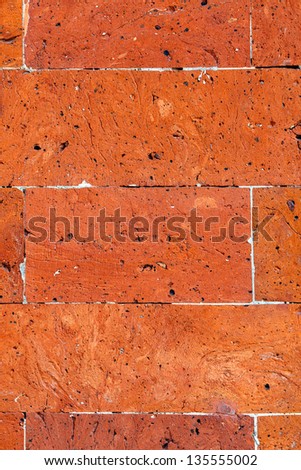big brick wall of the old brick
