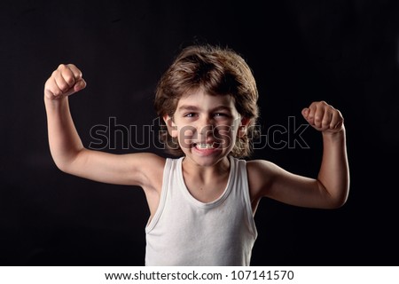 child with muscles