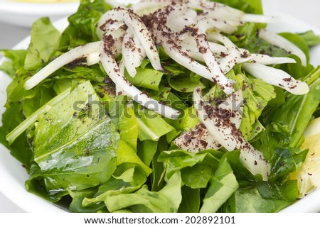 Rucola Salad with onions - Lebanese food