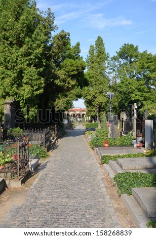 Vysehrad cemetery. Last resting place of the most important figures in Czech history, Prague