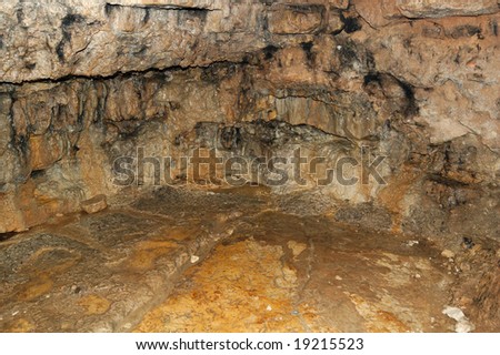 Cavern in cave Wet walls and floor