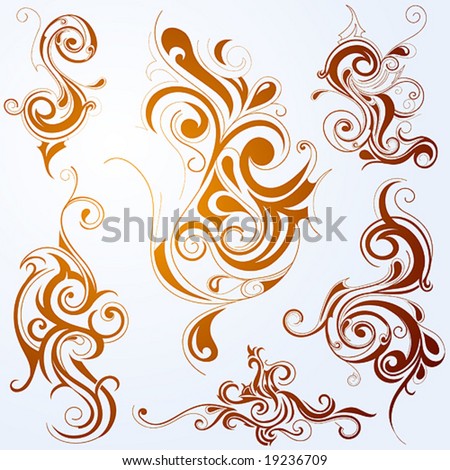 Tattoo Designs Swirls. stock vector : Caramel swirls