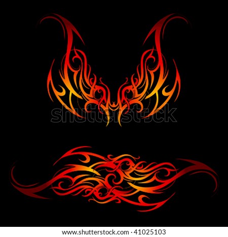 Fire Tattoos on Tribal Fire Tattoo Stock Vector 41025103   Shutterstock