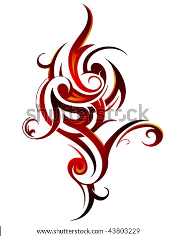 Flames Tattoos on Fire Flame Tattoo Stock Vector 43803229   Shutterstock