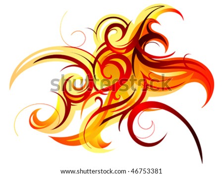 clip art fire flames. stock vector : Artistic fire