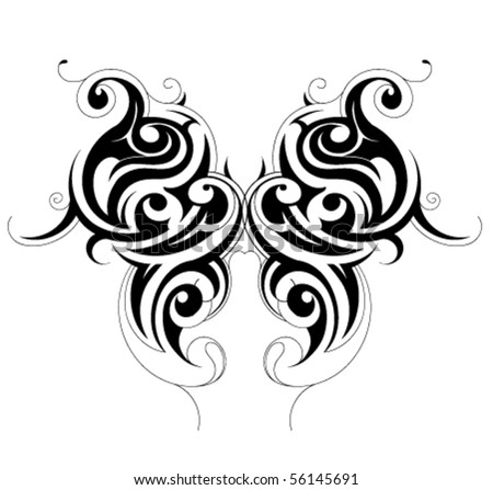 stock vector Butterfly tattoo