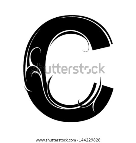 Decorative Letter Shape. Font Type C Stock Vector 144229828 : Shutterstock