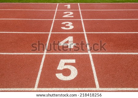 Start or finish position on running track