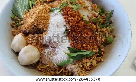 complete Spicy instant noodles local food style and no preparation