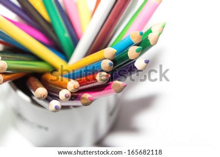 Coloured of pencils for art background or art symbol.